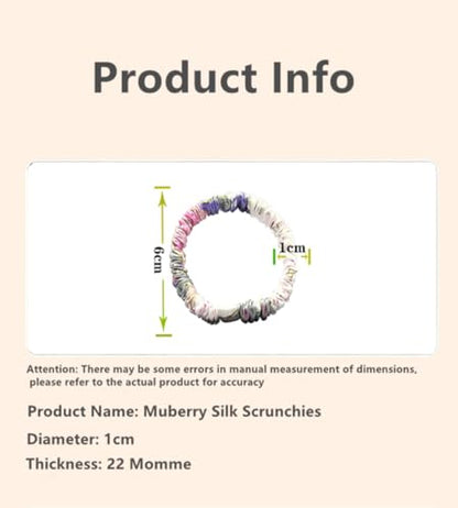 6 Pack 100% Muberry Silk Scrunchies for Women Luxury Hair Ties,No Damage Gentle Hair Bands,Ponytail Holders Silk Hair Ties for Thick and Thin or Curly Hair - color: Black