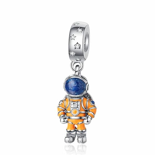 Charm for Bracelets and Necklaces, Heart Animals 925 Sterling Silver Bead Celestial Sun Moon Star Charms Jewelry Gift for Women Girls - color: Astronaut Dangle Charm