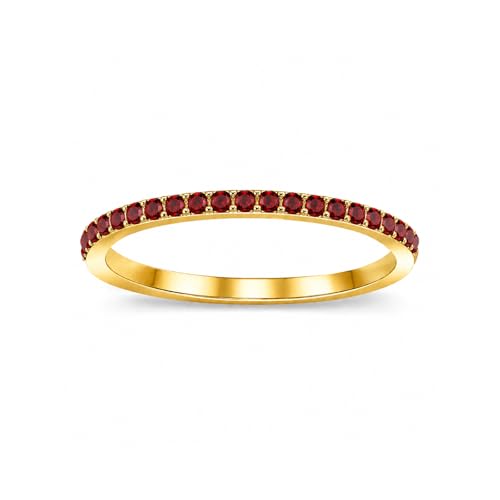 Birthstone Rings For Women, Silver Stackable Cubic Zirconia Stainless Steel Birth Stone Ring To My Daughter/Mom Birthday Unique Gifts Jewelry - color: 01-Gold-January