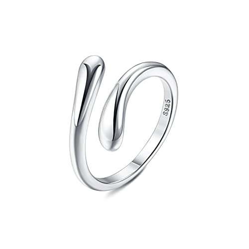 MILACOLATO Toe Rings for Women 925 Sterling Silver Adjustable Toe Ring | Adjustable Open Band Toe Rings, Hypoallergenic Ring for Sensitive Skin, Non Tarnished Waterproof Summer Beach Foot Jewelry - color: Teardrop