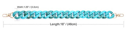 AUMEY Handbag Chain Straps Acrylic Purse Chain Strap Fashionable Replacement Purse Clutches Handles for Purse Handbags DIY Crafts, 15.7 inch of Each (03-Lake blue) - color: 03-lake Blue