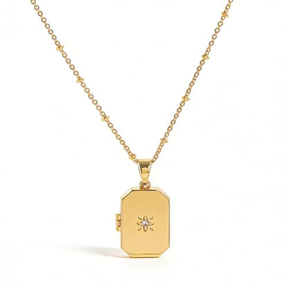 YOUFENG Love Heart Oval Locket Necklace that Holds Pictures Photo Lockets Birthday Gifts Jewelry for Women - style: Rectangle