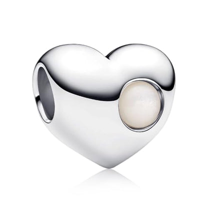 Birthstone Charm, Heart Charm Bead with CZ, for Anniversary Birthday Mothers Valentines Day Christmas Graduation, for Yourself Family Mom Friend Girlfriend Sister Grandma - style: Jun.
