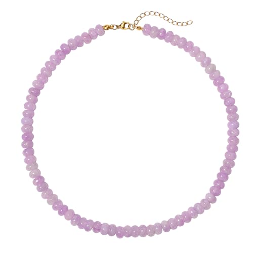 Beaded Necklace for Women,Natural Gemstone Necklace for Women,Colorful Bead Choker Necklace Handmade Surfer Beach Necklace Trendy Jewelry Gift for Women - style: 5x8MM Amethyst