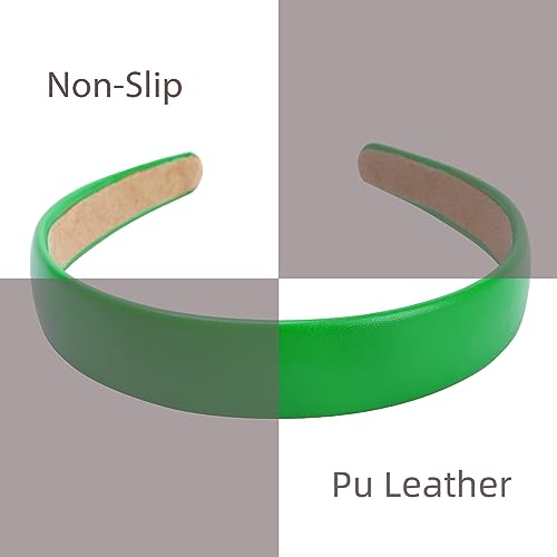 WOVOWOVO 1Inch Leather Headbands for Women, Non Slip Soft PU Hair HeadBands Diademas Para Mujer De Moda Cute Beauty Fashion Hairbands Hair Accessories - color: Multicolor-D
