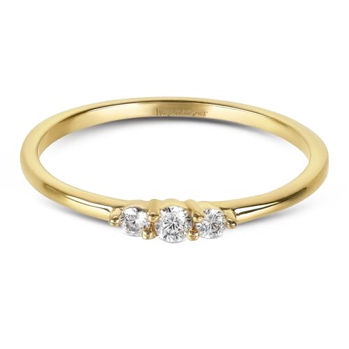 Hey Harper Gold Ring for Women - Gold Plated Stacking Waterproof & Sweatproof Jewerly Ring - Everday Non Tarnish Cute Fashion Circle Rings - style: Midnight Clear Ring