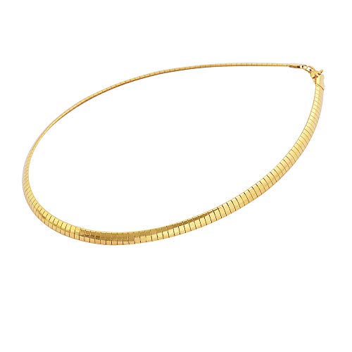 Italian Omega Chain Necklace - color: Gold, size: 6mm