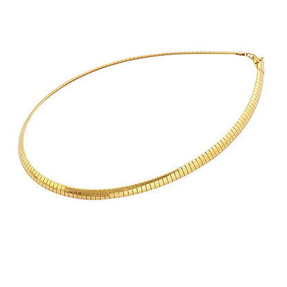 Italian Omega Chain Necklace - color: Gold, size: 6mm