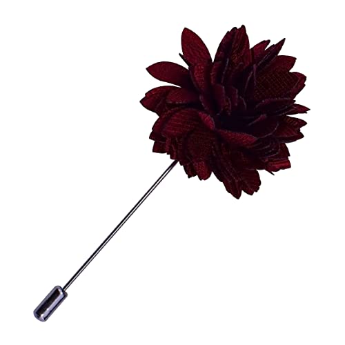 GUSLESON 3.15"（8cm） Mens Tie and Lapel Pin Paisley Necktie Hankerchief Cufflinks Set for Men - color: Burgundy