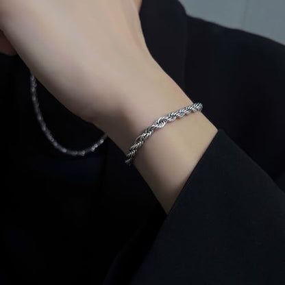 925 Sterling Silver Plated Heart Charm Bracelet for Women - Dainty Chain Love Gift Idea - style: Style11