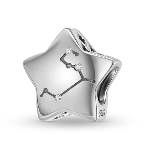 Constellation Charm 925 Sterling Silver Birthstone Bead for Pandora Charms Bracelet-Gift for Anniversary Birthday Christmas Day - color: Leo A