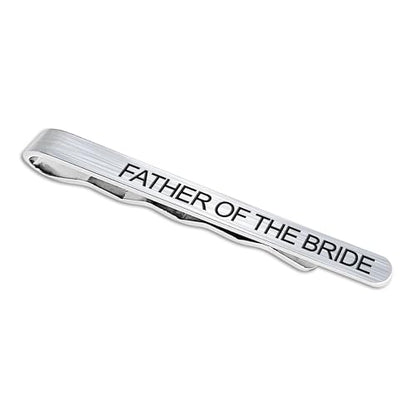 LADY & HOME Tie Clips for Men, Stainless Steel Tie Bars Gifts for Groom, Groomsmen, Father of Groom, Father of Bride, Brother of Bride - style: G:FATHER OF THE BRIDE