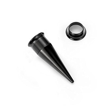 vcmart 14G-00G 36 pcs Ear Gauges Stretching Kit Tapers Plugs Eyelets Implant Grade Steel - color: Style Black