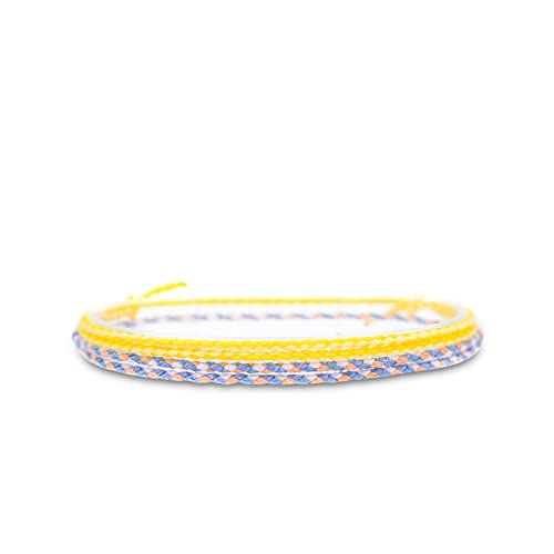 Made by Nami 2 Pcs Wave String Ankle Bracelets for Women Waterproof & Adjustable Thin Braided Anklet Surfer Boho Ankle Bracelet Set of 2 Beach Accessories - color: Lilac & Lemon