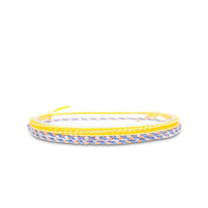 Made by Nami 2 Pcs Wave String Ankle Bracelets for Women Waterproof & Adjustable Thin Braided Anklet Surfer Boho Ankle Bracelet Set of 2 Beach Accessories - color: Lilac & Lemon