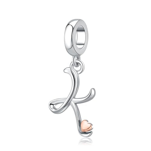 Letter Charms for Pandora Bracelets 925 Sterling Silver Alphabet Initial Charms Bead Jewelry Gift for Women - style: Initial K