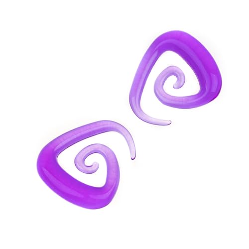 Ear Gauges Stretching Kit 14G-00G Acrylic Sprial Tapers Plugs Expander Sets Heart Tunnels Piering Jewelry Horeseshoes Taper For Ears - style: 84 G Purple