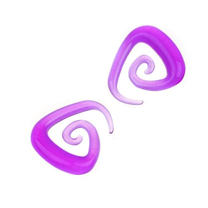 Ear Gauges Stretching Kit 14G-00G Acrylic Sprial Tapers Plugs Expander Sets Heart Tunnels Piering Jewelry Horeseshoes Taper For Ears - style: 84 G Purple