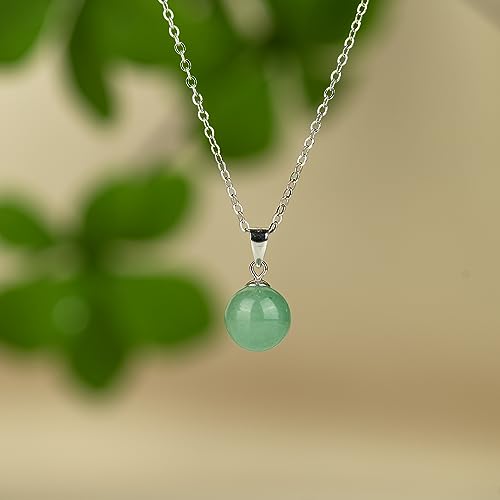 Natural Jade Necklace for Women Sterling Silver Adjustable Handmade Green Jade Pendant Necklaces Healing Crystal Necklace Good Luck Gift for Her - style: Jade Necklace