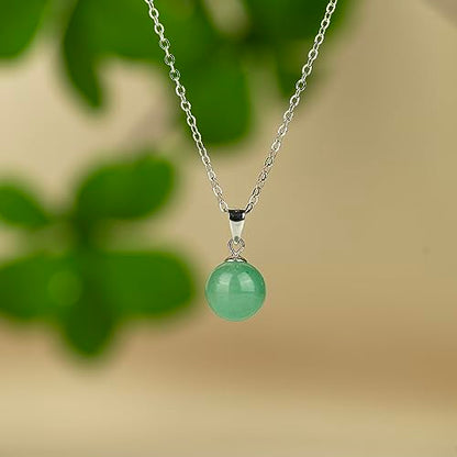 Natural Jade Necklace for Women Sterling Silver Adjustable Handmade Green Jade Pendant Necklaces Healing Crystal Necklace Good Luck Gift for Her - style: Jade Necklace