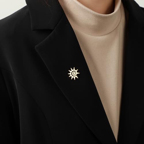 Stainless Steel Solar Apollo Sun Brooch for Mens Lapel Pins - color: silver 1