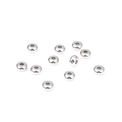 Stainless Steel Spacer Beads 8x4mm Rondelle Loose Charm Caps Beads for DIY Jewelry Making 50pcs with 2.5mm Hole - color: 8x4mm 2.5mm