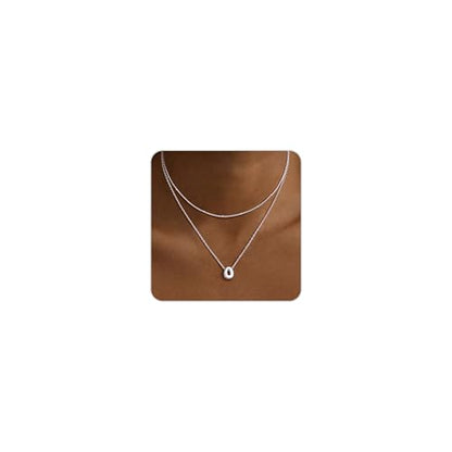 Thaivor Initial Necklaces for Women 14K Gold Plated Bubble Letter Necklace Layered Dainty Cute Choker Pendant Stack Jewelry Fashion Accessories Teen Trendy Gift - color: Silver, style: O