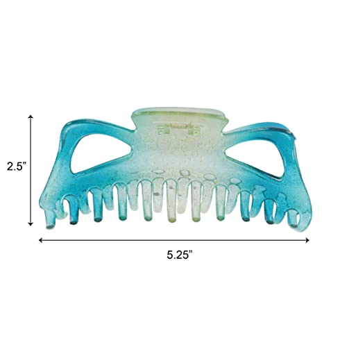 Women's Jumbo Jaw Clip Extra Large Marbelized Hair Claw (Glitter Turquoise) - color: Glitter Turquoise