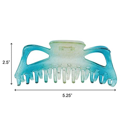 Women's Jumbo Jaw Clip Extra Large Marbelized Hair Claw (Glitter Turquoise) - color: Glitter Turquoise