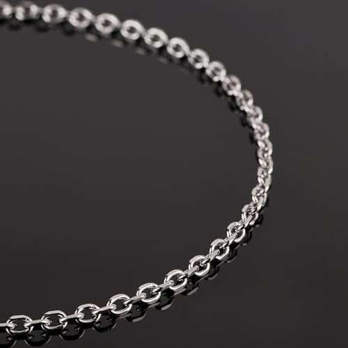 UMAOKANG Stainless Steel Chain for Jewelry Making Small Cable Chains Bulk | 16.4 Feet Silver Chain for Necklace DIY Jewelry Supplies Findings - color: 1.0 Silver Cable