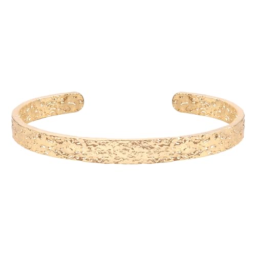AOZEL Gold Bangle Cuff Bracelets for Women Trendy Chunky Adjustable Twist Love Textured Bracelet Jewelry Gifts - color: Gold Hammered