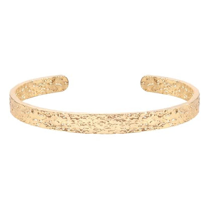 AOZEL Gold Bangle Cuff Bracelets for Women Trendy Chunky Adjustable Twist Love Textured Bracelet Jewelry Gifts - color: Gold Hammered