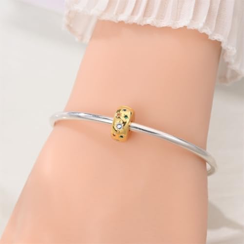 Gold Clip Stopper Charms for Pandora Bracelets Spacers Bead Charms Packs Jewelry Gift for Women - color: Colourful Starlight-3 Packs