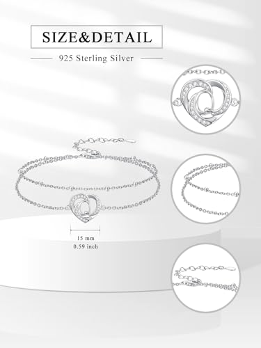 Dorunmo Initial Anklet 925 Sterling Silver Letter A-Z Layered Heart Anklet Beach Jewelry Birthday Gifts for Women - color: Q