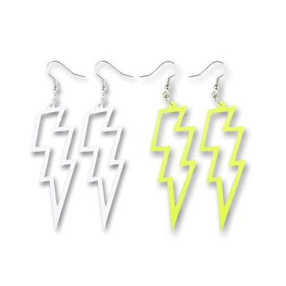 Halloween Earrings Set for Women Geometric Earrings 80s 90s Earrings Halloween Costumes Accessories for Women Halloween Gifts - style: lightning2