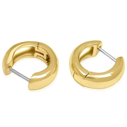 14K Gold Plated Sterling Silver Enamel Color Huggie Hoop Earrings for Women – Wide Range of Vibrant Color Options Available - color: Neon Pink 3pc Huggie Bundle