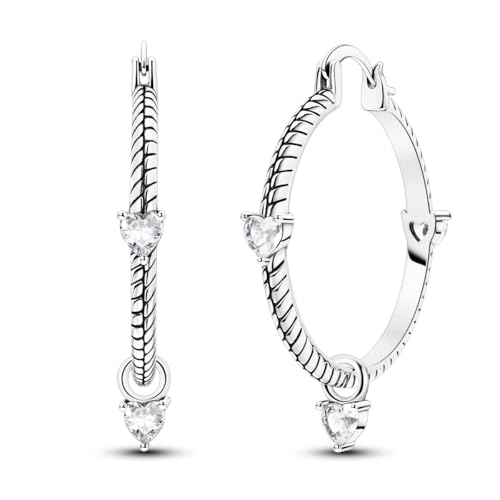 Parmuz 925 Sterling Silver Earrings Hoops for Women Ladies Simple Lightweight Twisted Medium Hoop Earrings With Cubic Zirconia Hypoallergenic Jewelry for Her - color: black silver
