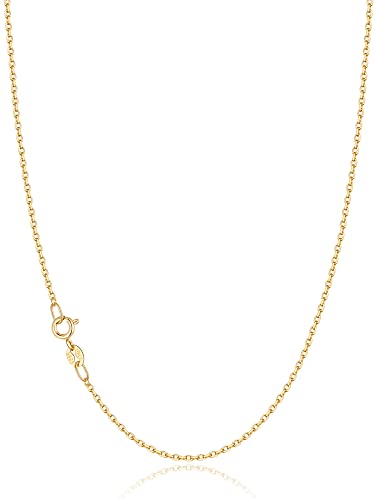 Jewlpire 18k Gold Plated 925 Sterling Silver Chain Necklace for Women, 1.2mm Cable Chain Necklace Super Sturdy & Shiny Women's Chains Necklaces 14/16/17/18/20/22/24 Inches - color: 18K Gold Plated, size: 14 Inch