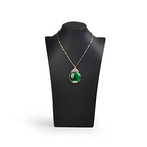 Oirlv Black Jewelry Display Bust Leather Necklace Display Stand For Show(H11.8inch) - size: H11.42"