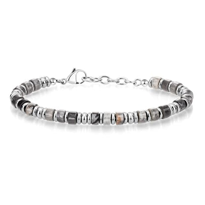 SIUMAL Mens Bracelet, Boho Stainless Steel Bracelets for Men, Beaded Bracelets, Jewelry Gifts for Husband, Father, Friends - color: Camouflage Grey