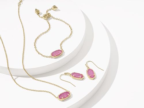 Kendra Scott Elaina Adjustable Chain Bracelet for Women, Fashion Jewelry, Gold-Plated - color: GOLD - HOT PINK DRUSY