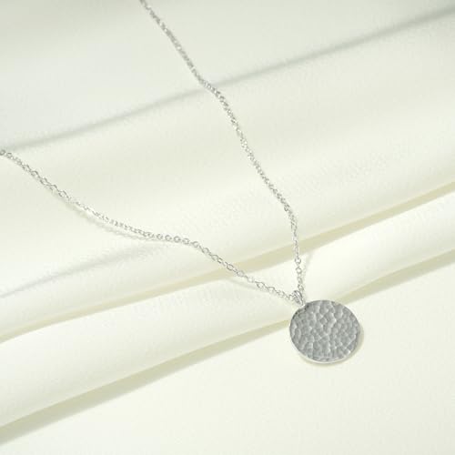 Fettero Pendant Necklace Gold Choker Layered Coin Open Karma Circle Full New Crescent Moon 14K Gold Plated Simple Dainty Necklaces for Women Jewelry Gift - style: Full Moon Sliver