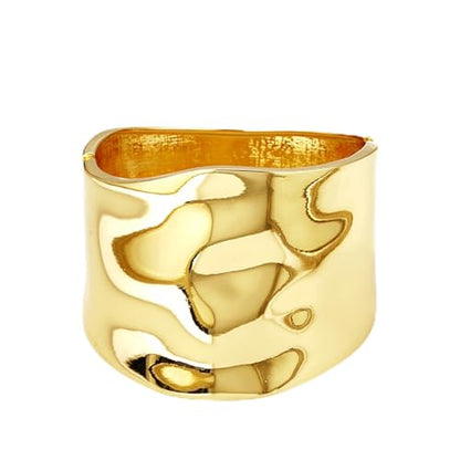 Bangle Bracelets for Women | 14K Gold Plated Trendy Wide Bracelets | Hinged Arm Cuff Bangles Chunky Bracelet for Women - color: Style A-Gold Plated Bangles