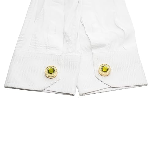 Mens Button Covers Tuxedo Shirt Cufflinks Alternative | Fake cufflinks and alternative fashion jewelry accessories for mens formal business dress shirts suits and groomsmen - color: H Golden brown