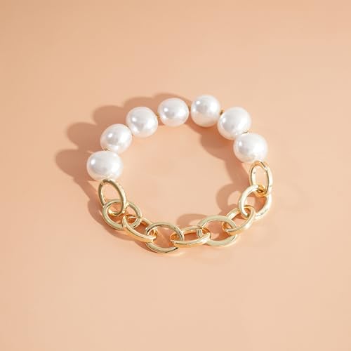LALAPPLE Gold Plated Beaded Acrylic Bamboo Tube Bangle Bracelets for Women, Colorful Chunky Curved Tube With Gold Plated Pieces Beads Stretch Bracelet Friendship Summer Beach Jewelry - color: A-Style 1