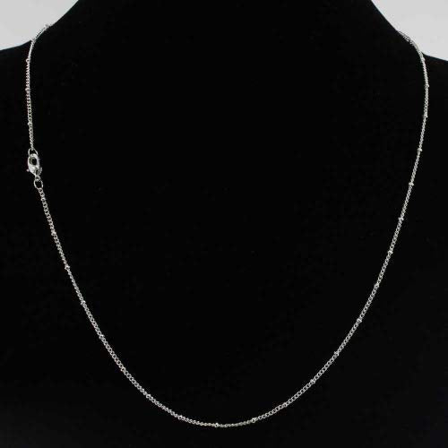 Wholesale 12PCS Silver Plated Brass Curb Chain Satellite Beaded Chains | Bulk for Jewelry Making (30 Inch(1.5mm)) - color: Silver, size: 30 inch-1.5mm