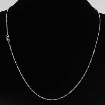 Wholesale 12PCS Silver Plated Brass Curb Chain Satellite Beaded Chains | Bulk for Jewelry Making (30 Inch(1.5mm)) - color: Silver, size: 30 inch-1.5mm