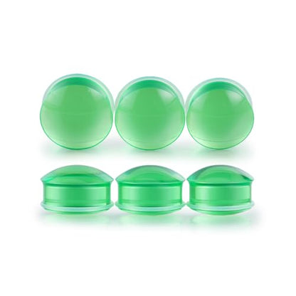Precise Dimensions Set Color Acrylic O-Ring Ear Plugs Tunnels Gauges Stretcher Piercings Kit - color: Green, size: 23-25mm