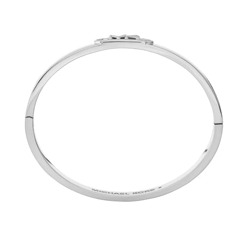 Michael Kors Silver-Tone Bracelet for Women; Bracelets; Jewelry for Women - color: MK Logo Bangle