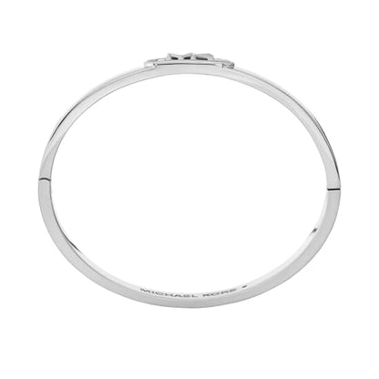 Michael Kors Silver-Tone Bracelet for Women; Bracelets; Jewelry for Women - color: MK Logo Bangle